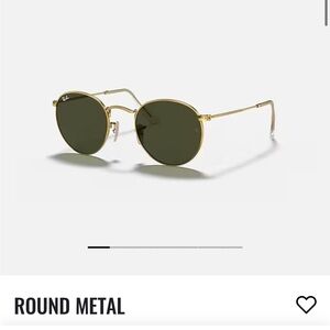 Ray-Ban Round Metal Sunglasses - Gold Frame with Dark Green Lenses